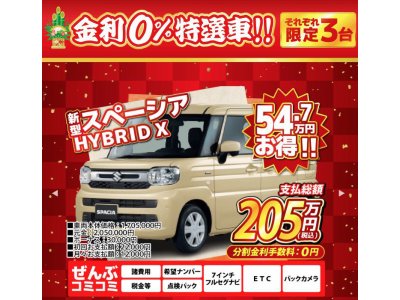 2024年初売り　1/4～1/14　車種・台数限定新車金利0％