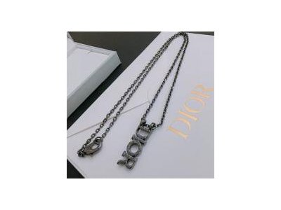 完売必至 ディオール ネックレス ブラックチェーン ロゴチャーム DIOR