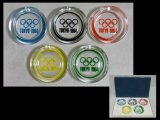 1964年　東京オリンピック　五輪ガラス灰皿　5色セット