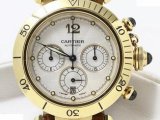 時計　Cartier　カルティエ　パシャ 750YG　38mm　クロノグラフ　市川駅　買取