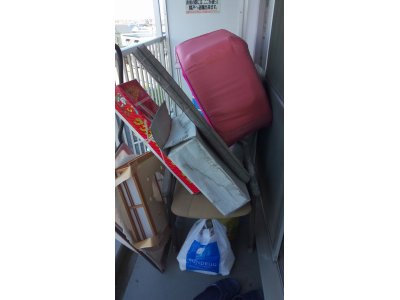 厚別区もみじ台団地にて ベランダにある不用品回収処分 札幌市便利屋タクミ