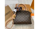 LOUIS VUITTON バッグ モノグラム キャンバス 高級レザー スカーフアクセント ルイヴィトン
