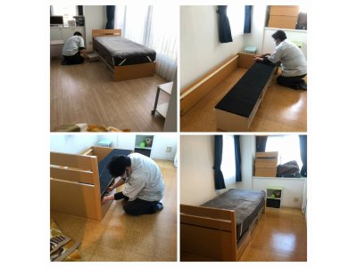 札幌市厚別区森林公園にてベッドの移動模様替え 札幌市白石区便利屋タクミ