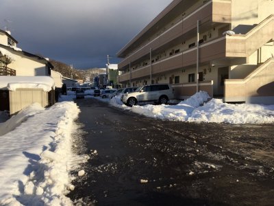 会津若松市アパート駐車場除雪