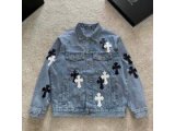 CHROME HEARTS ジャケット デニム クロスランダム配置 スタッズ装飾 エッジの効いたデザイン クロムハーツ