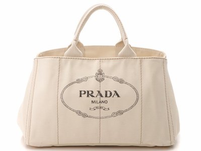 PRADA　プラダ　カナパ　キャンバス　ホワイト　トートバッグ brandasn