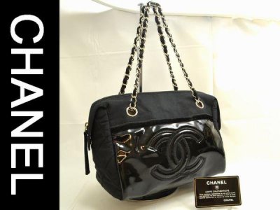 CHANEL/シャネル ナイロンチェーンショルダー黒