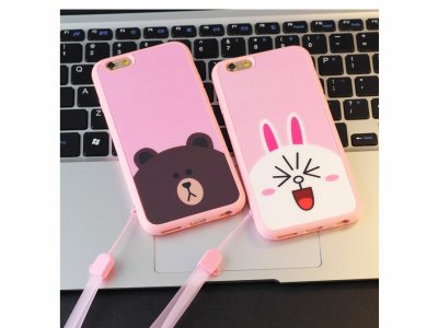 熊 ウサギ ピンク ストラップ iphone7 ケース ブランド