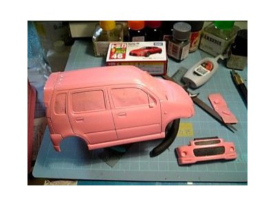 wagonR RR　ピンクに塗装