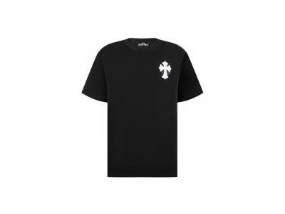 クロムハーツ Tシャツ フロント&バック大胆クロスモチーフ ブラック×ホワイト CHROME HEARTS