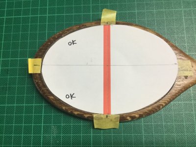 木製楕円型ミラー修理