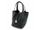 HERMES バッグ ピコタン ロック MM Picotin Lock トリヨンクレマンス Taurillon Clemence ブラック ノワール Noir ゴールド金具