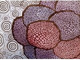 木版画「紫陽花と雨」作品の紹介　１９８７年頃の作品