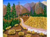 油彩画「山村風景」１９８８年頃の作品