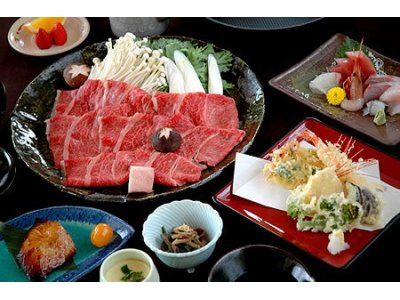 “常陸牛すきやき”と“海鮮料理”のよくばりプラン!!