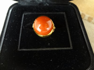 赤珊瑚 K18 ゴールドリング お買取りさせて頂きました。