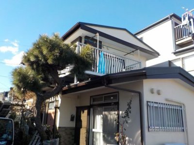 軒天ベニヤ張替え狭山市コスモスペイントの塗り替え
