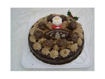 チョコレートケーキのクリスマスケーキ。