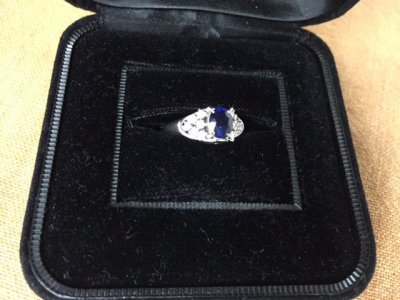 PT900 プラチナ サファイア ダイヤリング お買取りさせて頂きました