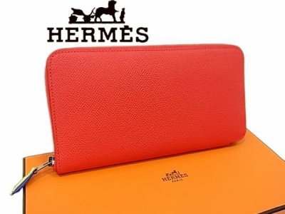 エルメス◇アザップ シルクイン 長財布 ラウンドジップ フランス製 15年製　箱付　HERMES 