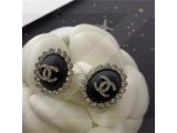 期間限定 CHANEL ピアス ブラッククリスタル フレームオーバル シャネル