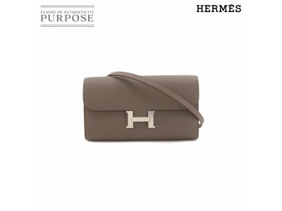 HERMES コンスタンスロング トゥーゴー 二つ折り 長財布 エプソン エトゥープ Z刻印 シルバー 金具 90163800