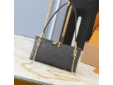 LOUIS VUITTON ショルダーバッグ モノグラム グレー ゴールドチェーン ハート型金具 ルイヴィトン