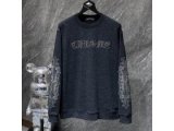 CHROME HEARTS トレーナー ダークチャコール ロゴプリント&華やか装飾 クロムハーツ