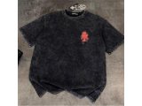 クロムハーツ Tシャツ クロスロゴ 赤デザイン ヴィンテージ加工 シンプル カジュアル CHROME HEARTS