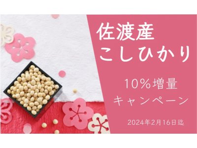 新潟県 佐渡産こしひかり 増量キャンペーン中！