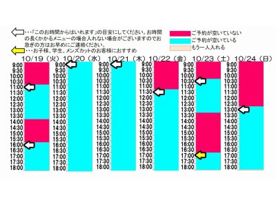 今朝のご予約状況