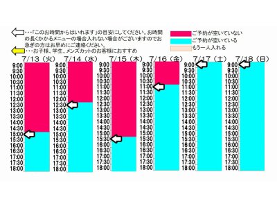 今朝のご予約状況