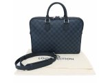 VUITTON ダンディ ブリーフケース ビジネス ショルダー ハンドバッグ 2way ダミエコバルト ネイビー ブラック 紺 N63298