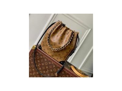 ルイヴィトン バケットバッグ モノグラム ヌバックレザー チェーン LOUIS VUITTON