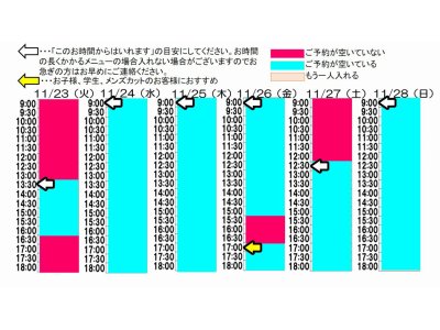 今朝のご予約状況