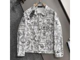 クロムハーツ ジャケット デニム クロス&花柄 プリント デザイン性高い CHROME HEARTS
