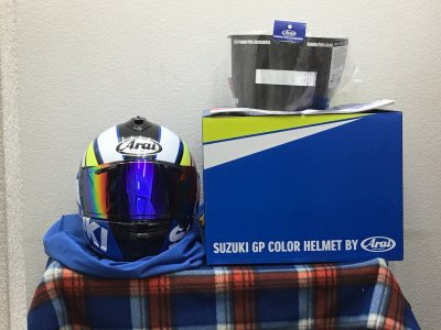 【売却済】アライ ベクターX SUZUKI GPカラーヘルメット(SUZUKI ARAIコラボ限定)