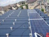 嵌合（かんごう）式立平葺屋根の太陽光発電工事（２）