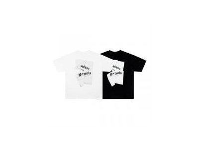 Maison Margiela Tシャツ ブラック グラフィック クシャクシャ ロゴ メゾン マルジェラ