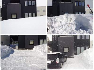 2013年2月一軒家の玄関先と駐車スペースを除雪しました。