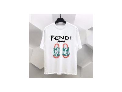 2024夏のコレクション FENDI Tシャツ ロゴ プリント サンダル 通気 純綿生地 フェンディ