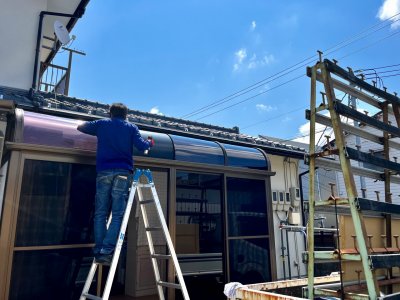 サンルームの屋根取り替え(^^)