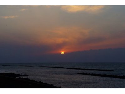 日本海に沈む夕日