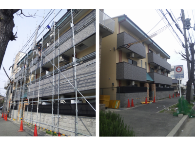 神戸市東灘区本山北町の外壁塗装工事　足場撤去しました！