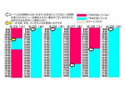 今朝のご予約状況