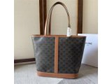 セリーヌ トートバッグ トリオンフパターン キャンバス ブラウンレザー CELINE