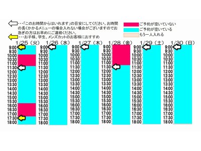 今朝のご予約状況