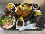 ヒレカツ、ネギトロ丼定食