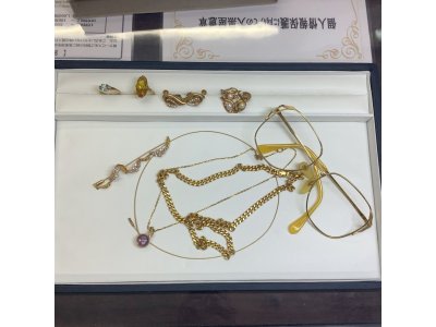 【貴金属】K18 リング ネックレス イヤリング ブローチ メガネなど お買取りさせていただきました