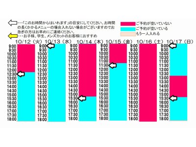 今朝のご予約状況